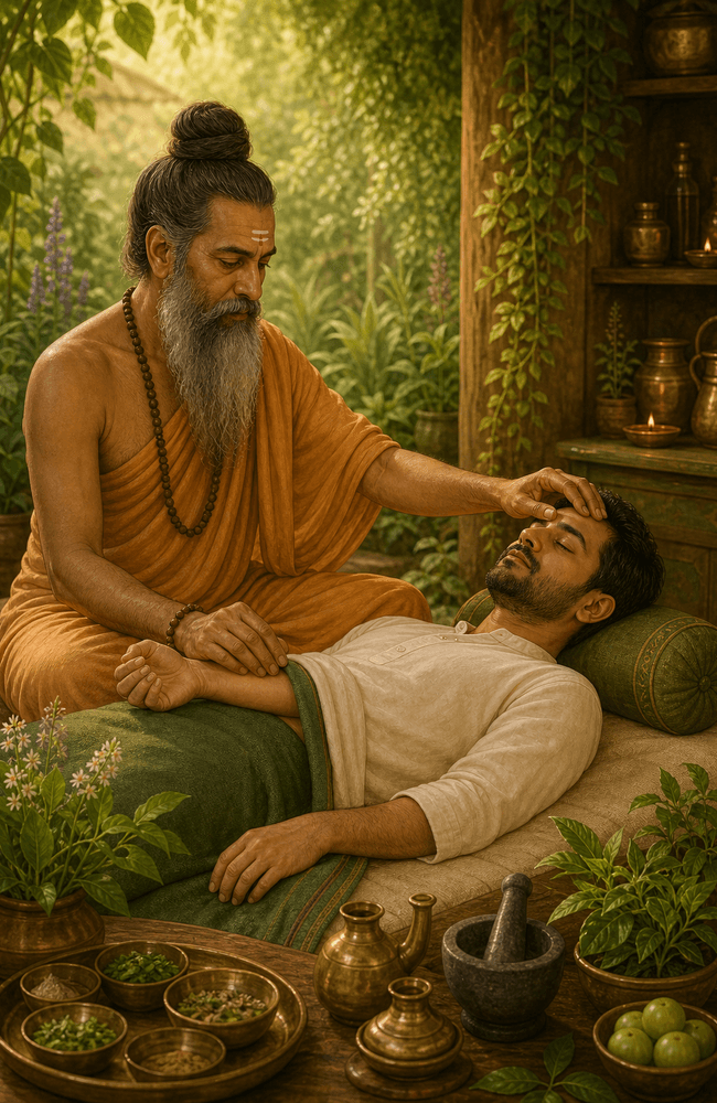 Ayurvedic herbs and mortar